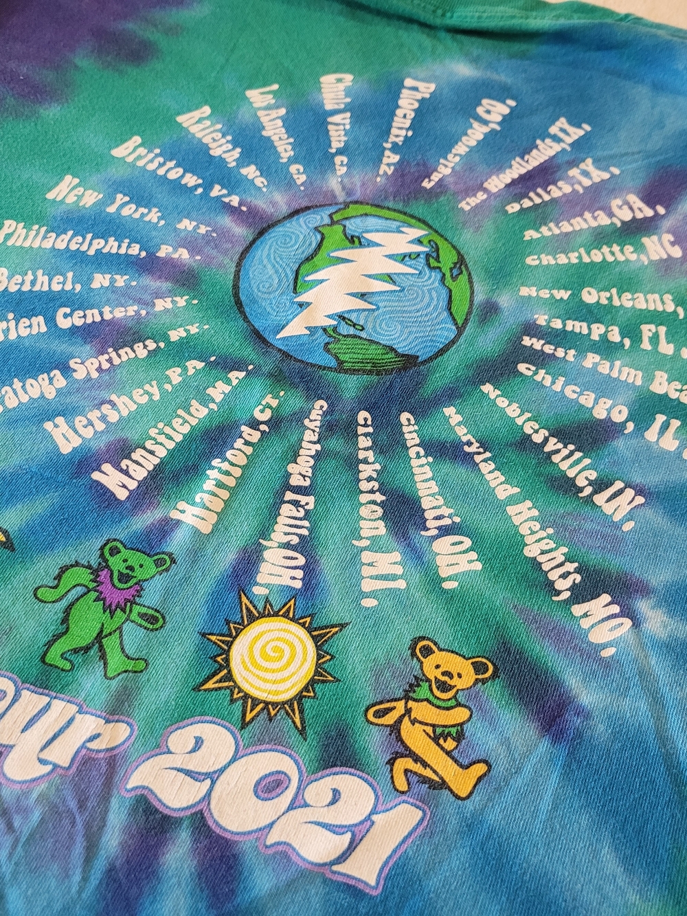 Liquid Blue Dead and Company 2021 Tour Show Large Tshirt Blue Green - Picture 5 of 5